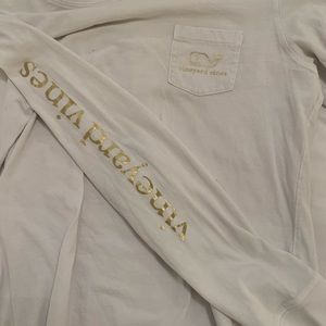 White and Gold Vineyard Vines Shirt